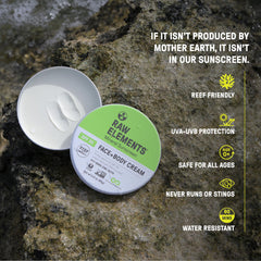 Raw Elements SPF30 on face provides natural finish and protection