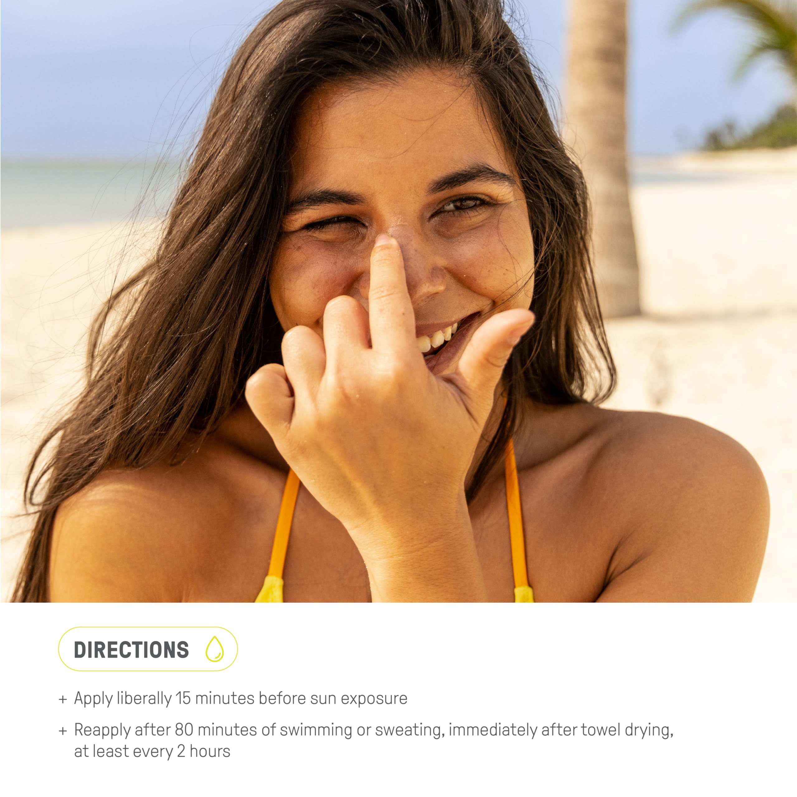 Raw Elements non-nano zinc oxide formula shown with mineral protection imagery.
