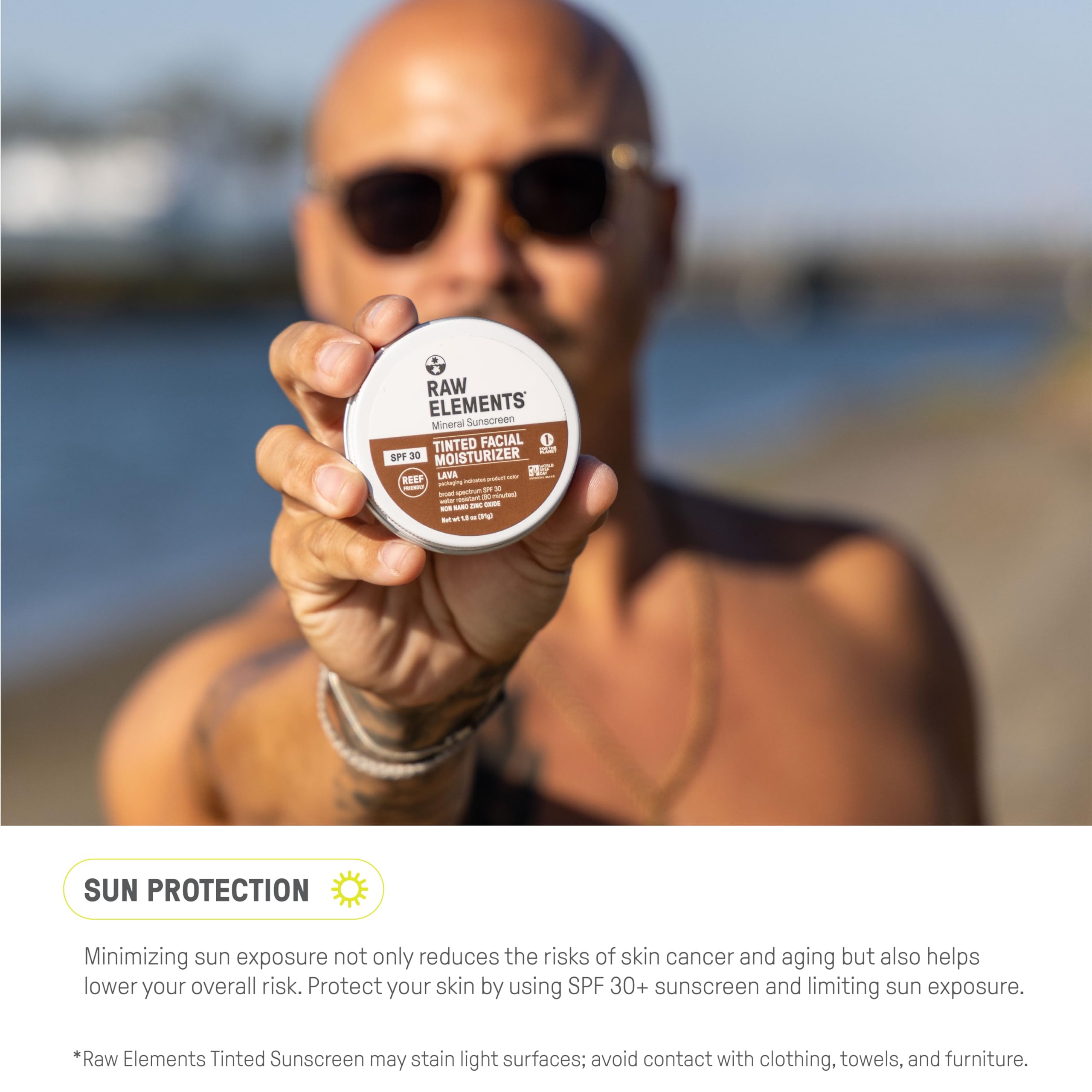 Raw Elements skin nourishment and hydration boost for daily sun protection.