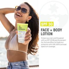 Raw Elements sunscreen on body demonstrates broad coverage with gentle, skin-nourishing minerals during outdoor activities.