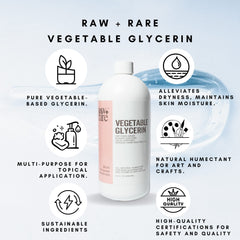 Raw Plus Rare glycerin texture close-up with translucent syrupy consistency
