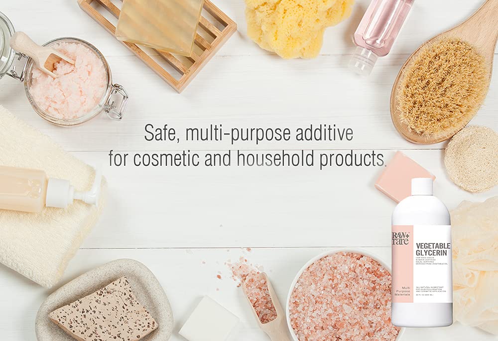 Raw Plus Rare glycerin skincare setup with ergonomic bottle design