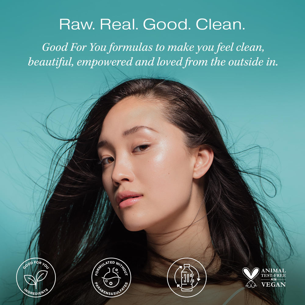 Agave and sweet almond milk on Raw Sugar conditioner label for lasting moisture.