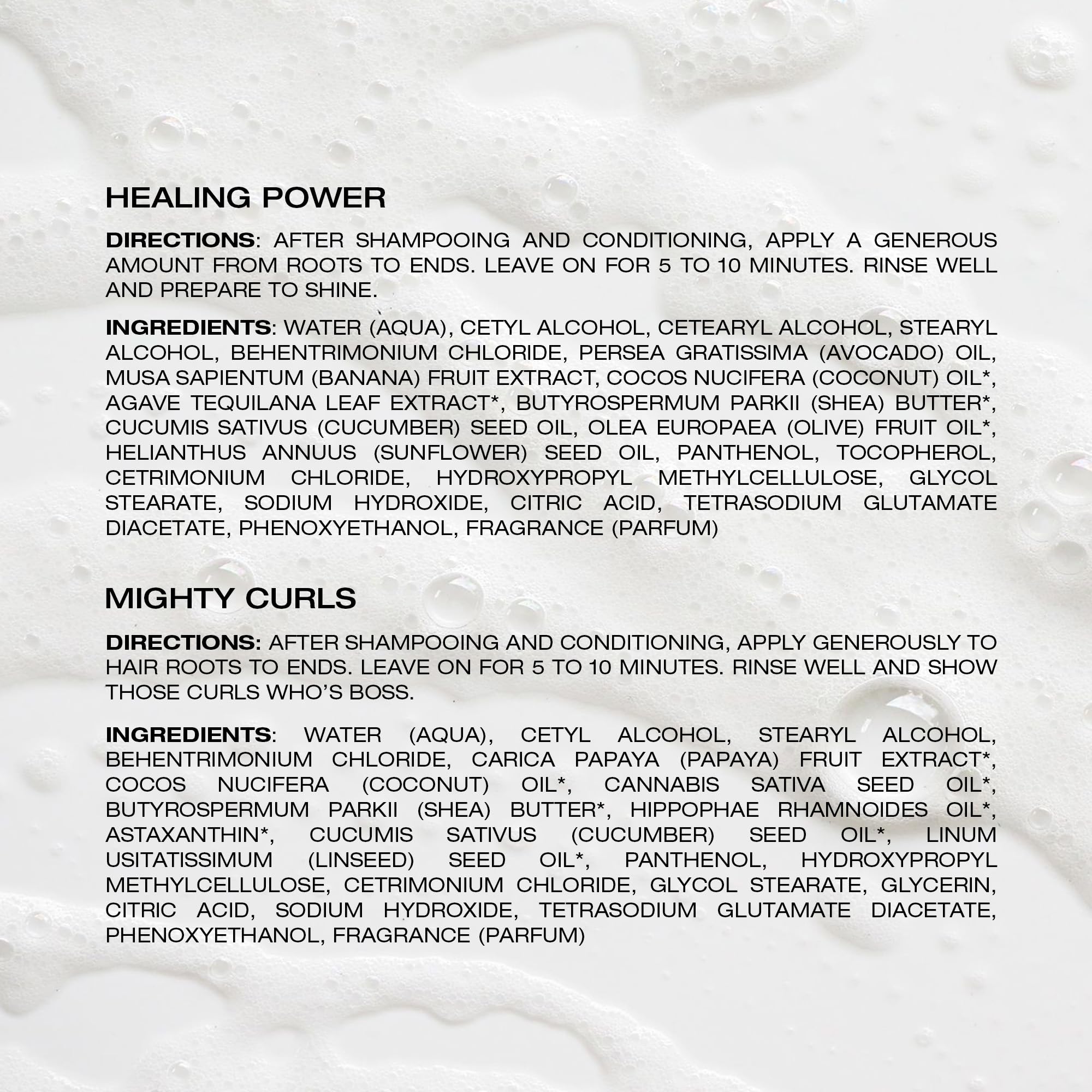 RAW SUGAR banana infusion hints natural shine and softness.