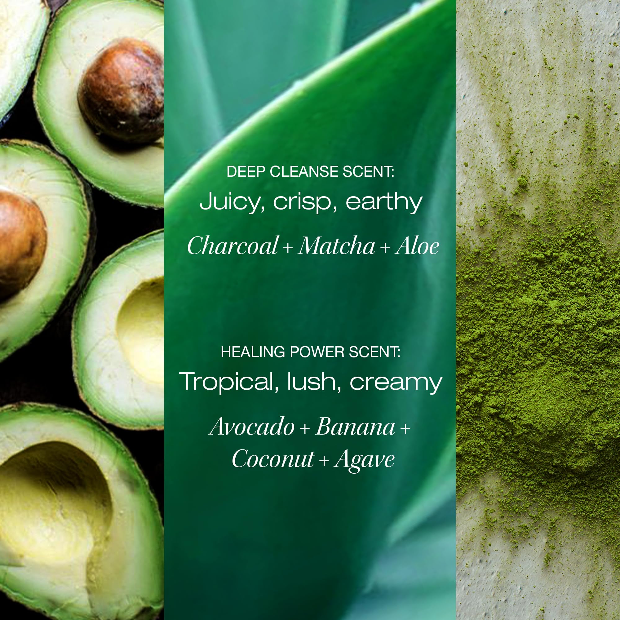 RAW SUGAR Healing Power Masque ingredients with avocado oil, banana and coconut oil for hydration.