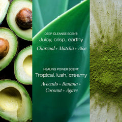 RAW SUGAR Healing Power Masque ingredients with avocado oil, banana and coconut oil for hydration.