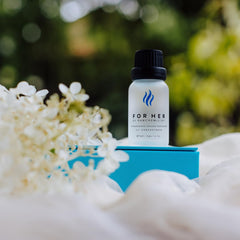 RawChemistry for Her application close-up illustrating easy-to-use oil drop for precise wear.