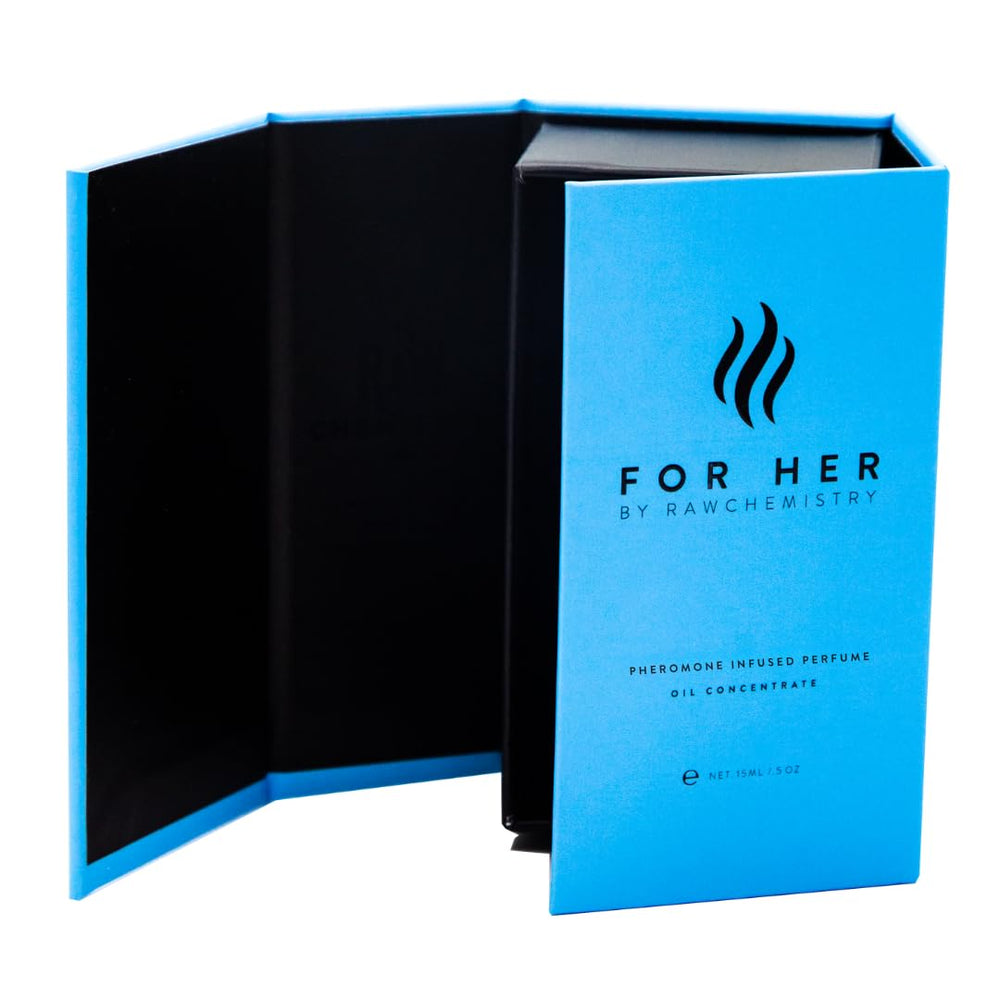 RawChemistry for Her scent notes highlighting feminine aroma and award-winning profile.