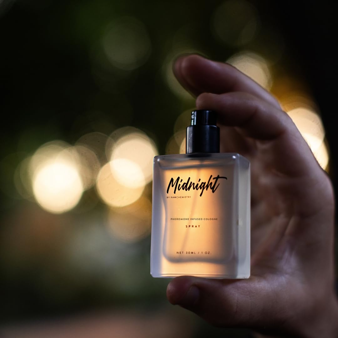 RawChemistry Midnight bottle open reveals premium scent for evenings.