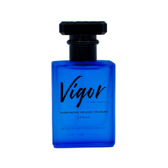 RawChemistry Vigor label detail communicates a masculine identity and award-winning scent profile.