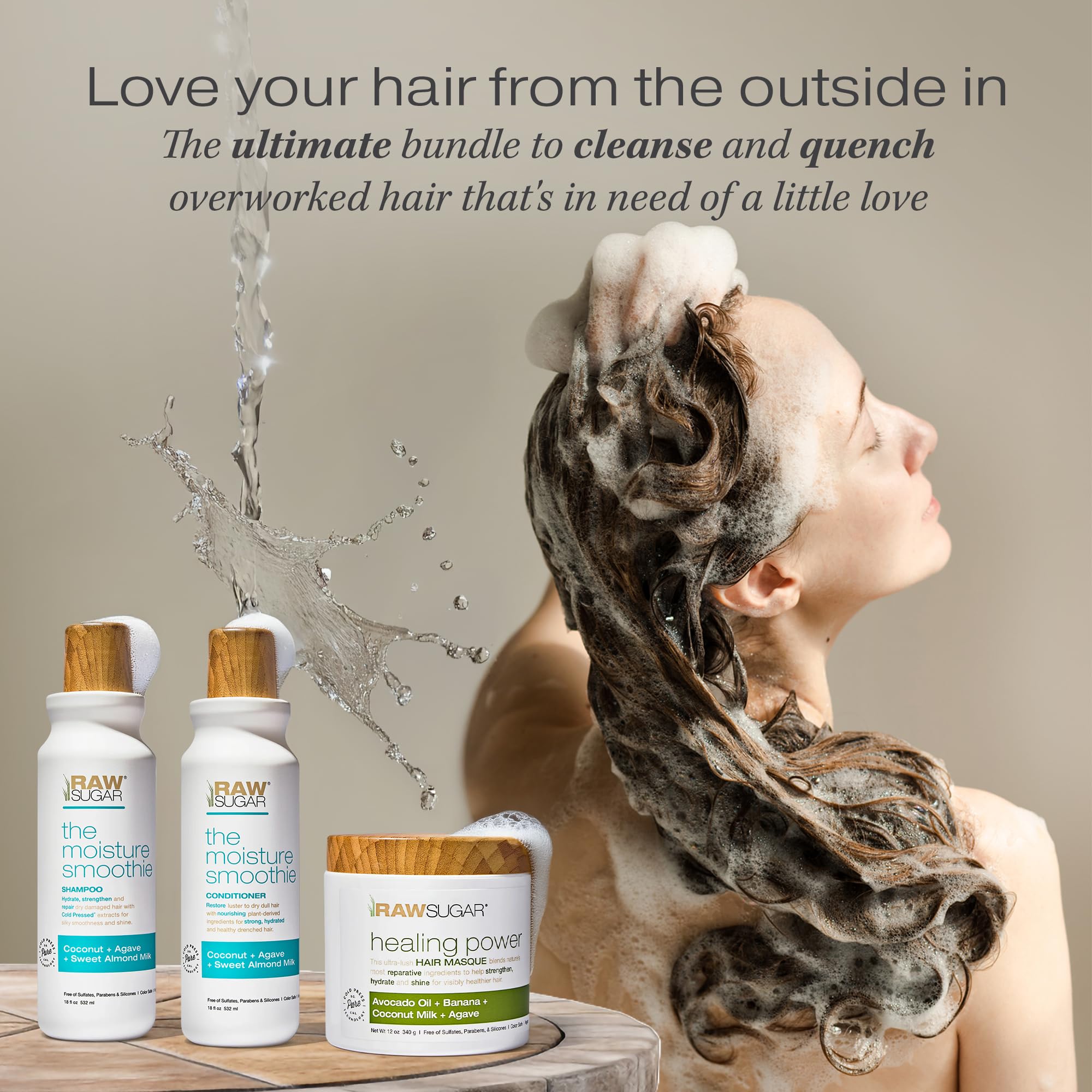 Raw Sugar Moisture Smoothie conditioner bottle pour for detangling
