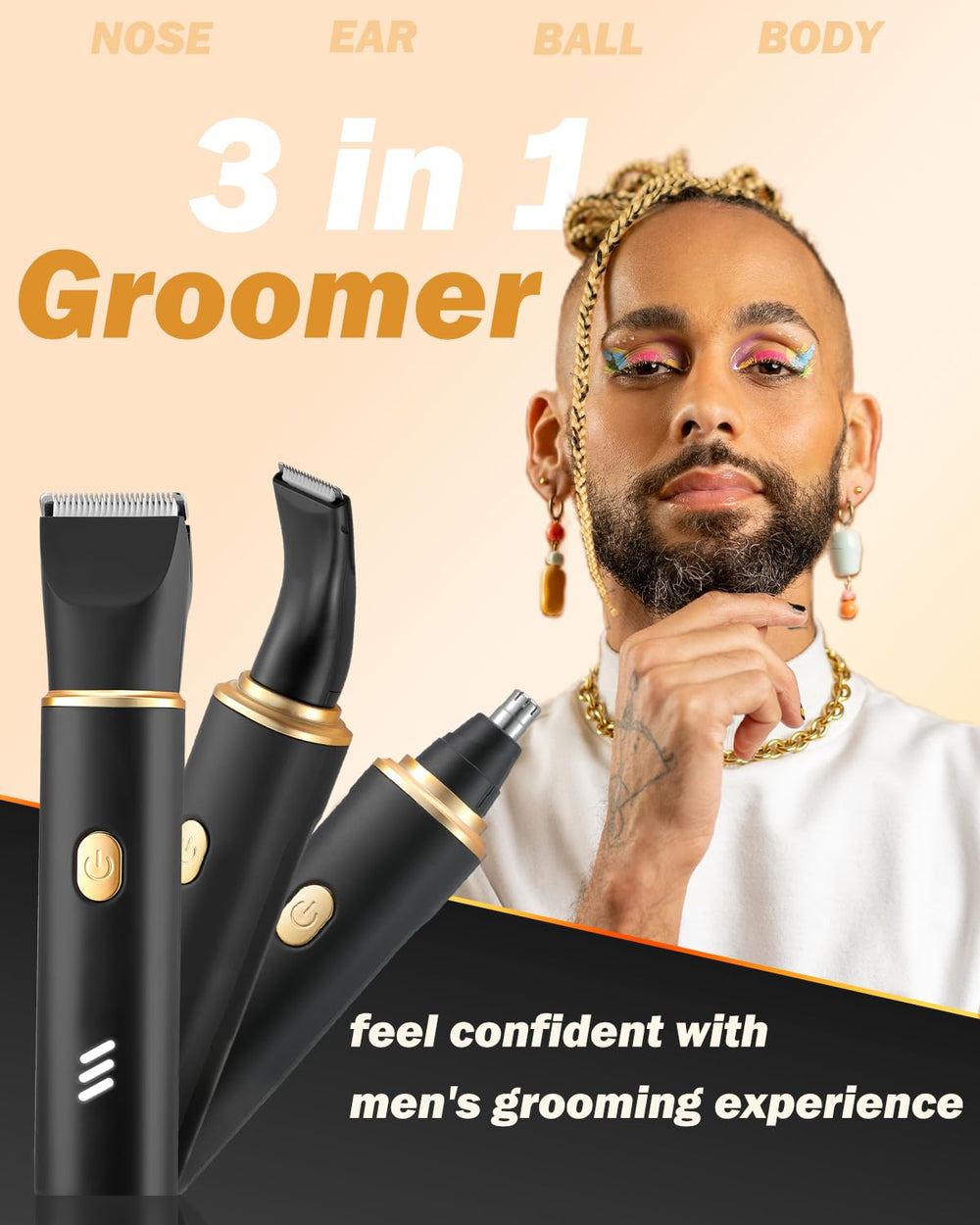 RAXMETRY Manscape Trimmer IPX7 waterproof design for wet or dry use