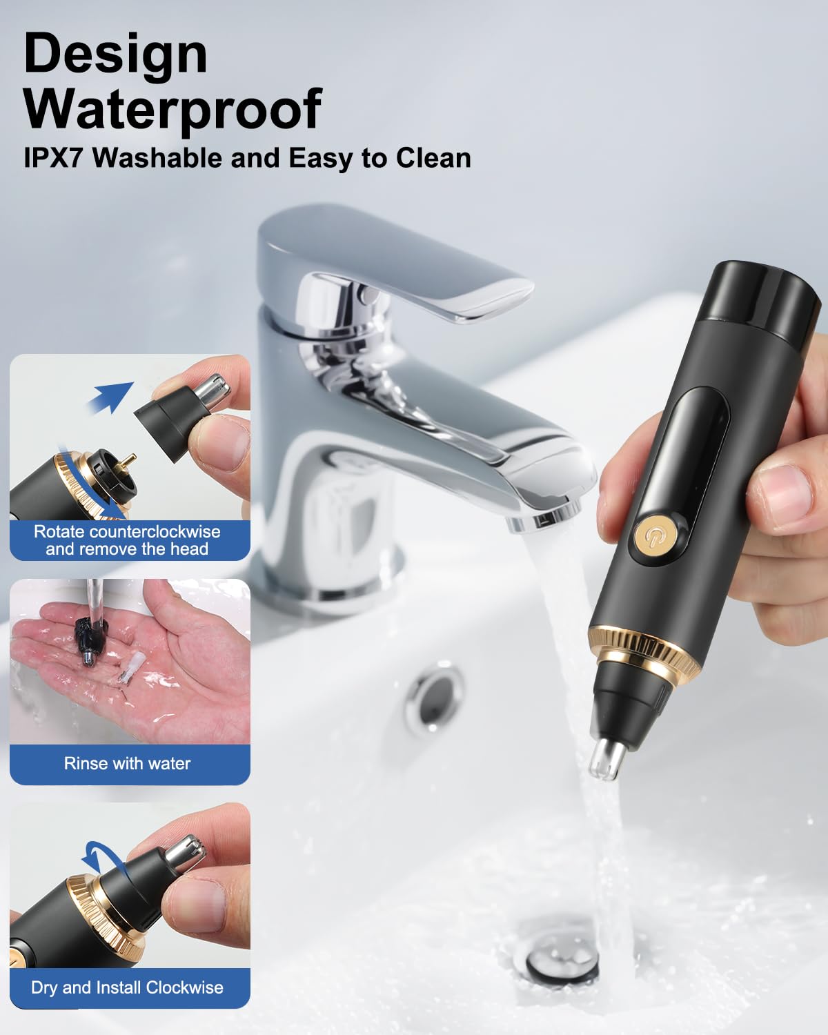 RAXMETRY nose-trimmer 360 dual-edge blades deliver smooth, irritation-free trimming