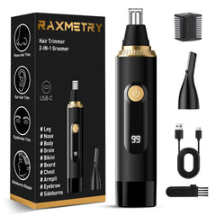 RAXMETRY nose-trimmer front view shows compact design for quick daily grooming