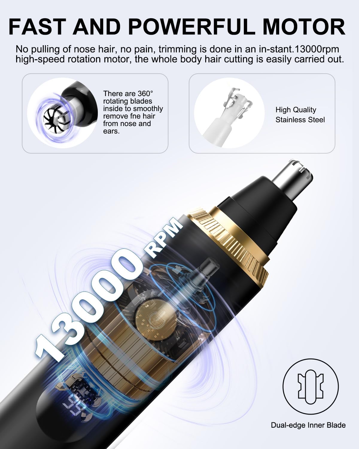 RAXMETRY nose-trimmer USB-C charging supports flexible recharging on the go