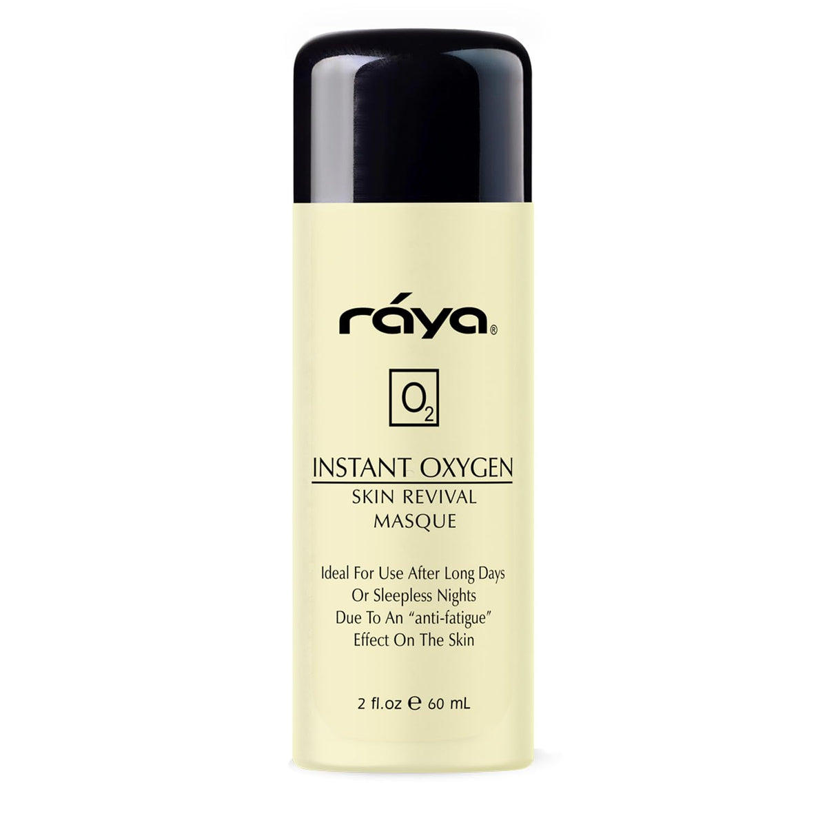 Raya Instant Oxygen Skin Revival Masque packaging sits elegant for quick post-workout refresh