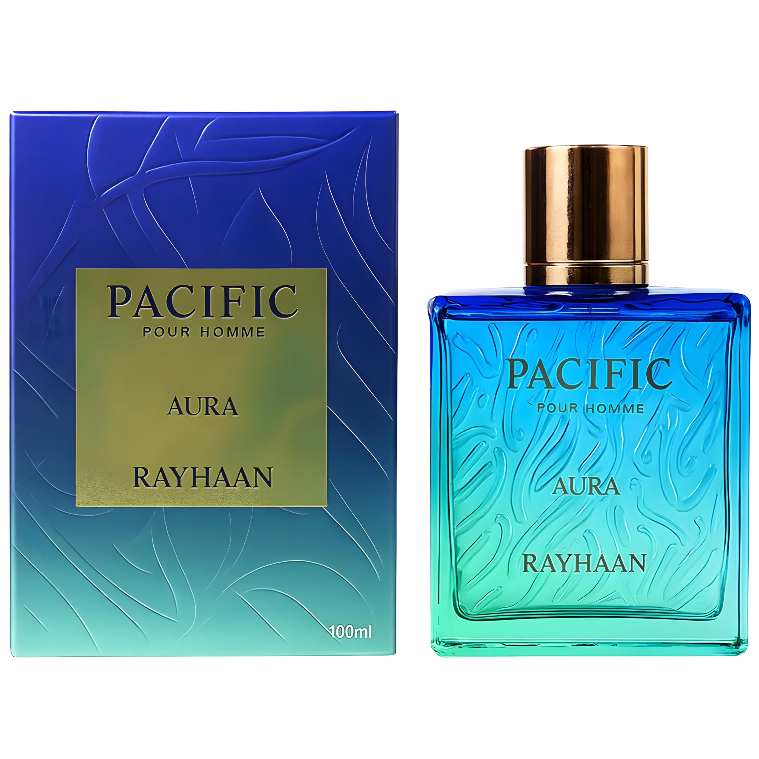 Rayhaan Pacific Aura bottle with spray action for easy, even application.
