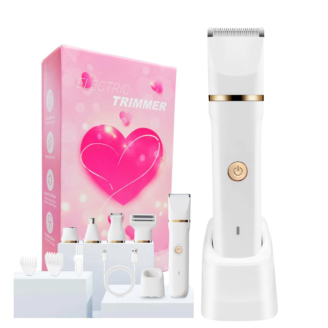 RaysDanc 5-in-1 bikini trimmer with interchangeable heads enables precise grooming across face, body, and bikini.