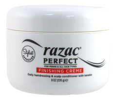 Razac Perfect for Perms Finishing Creme hair application scene for smoothing and scalp nourishment