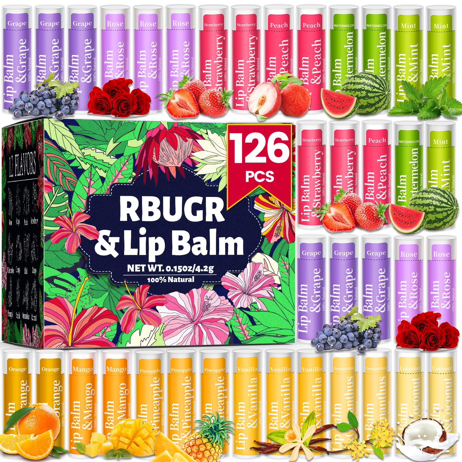 RBUGR lip balm bulk pack front view for gifting and bulk use