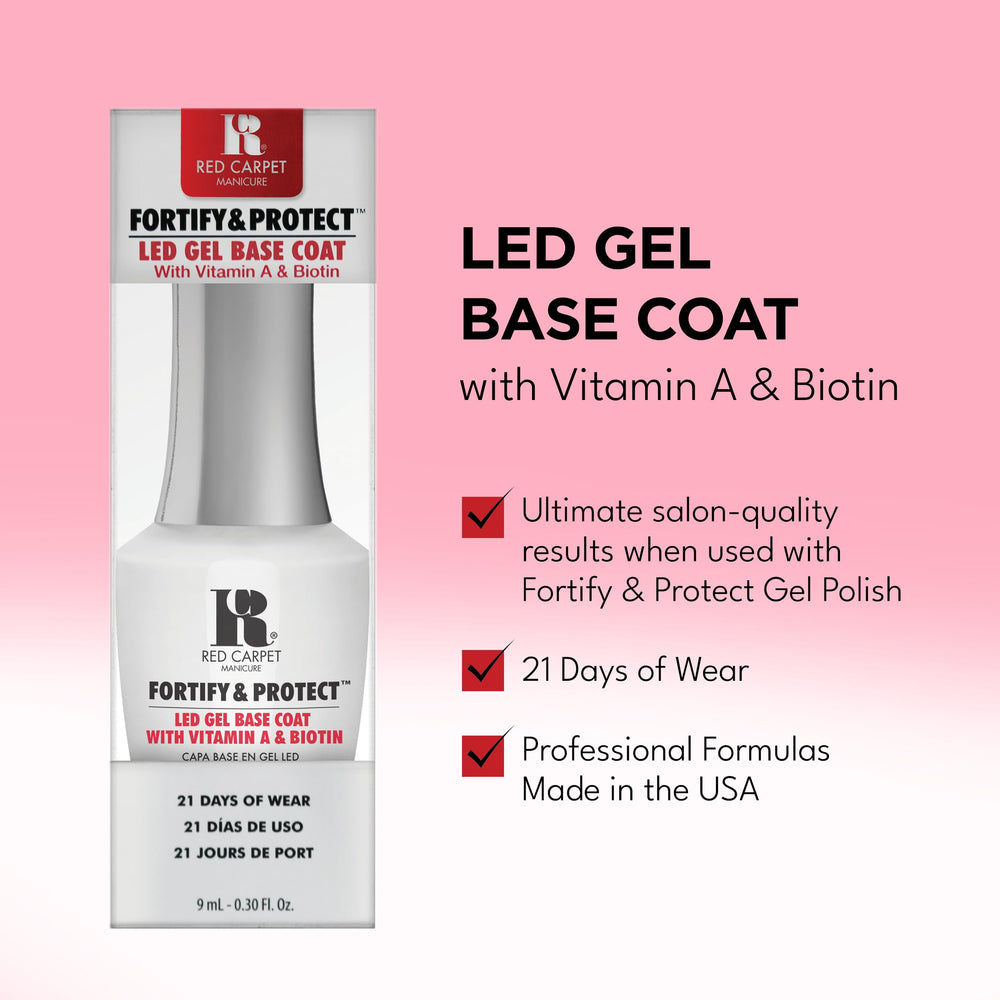 RC Red Carpet Manicure LED cure base coat with gel polish ready for curing