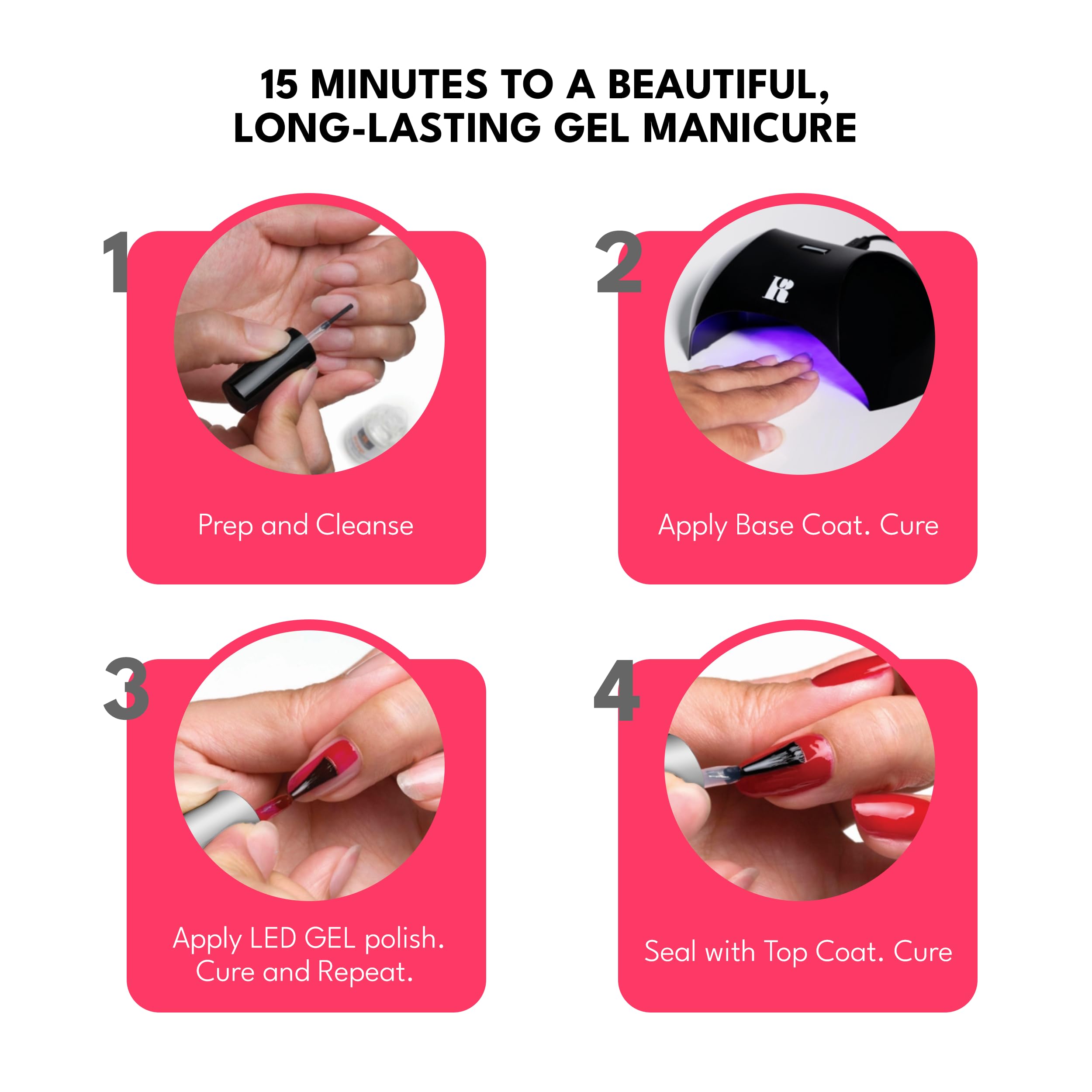 RC Red Carpet Manicure nail prep with base coat ready for API