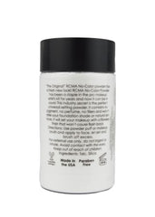 RCMA No Color Powder on vanity illustrating universal shade compatibility and daily routine.