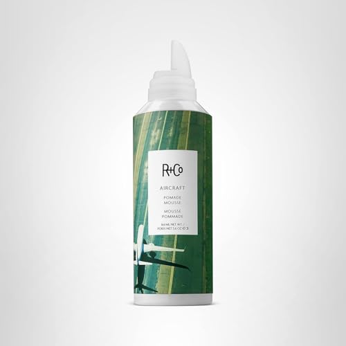 R+Co Aircraft Pomade Mousse papaya-extract visual emphasizes volume and shine