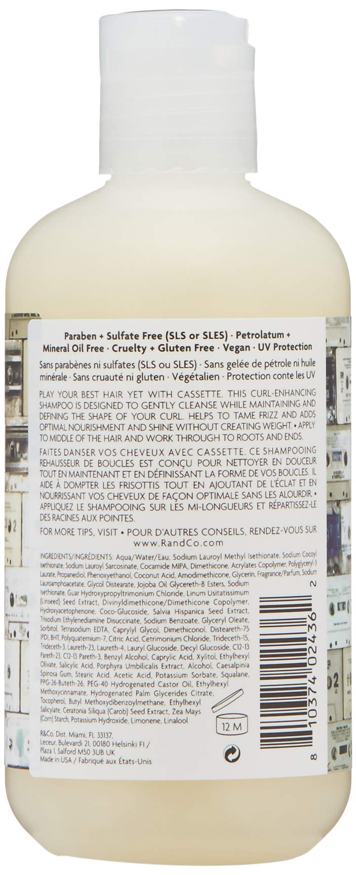 R+Co CASSETTE Curl Shampoo lather captures a curl-friendly wash.