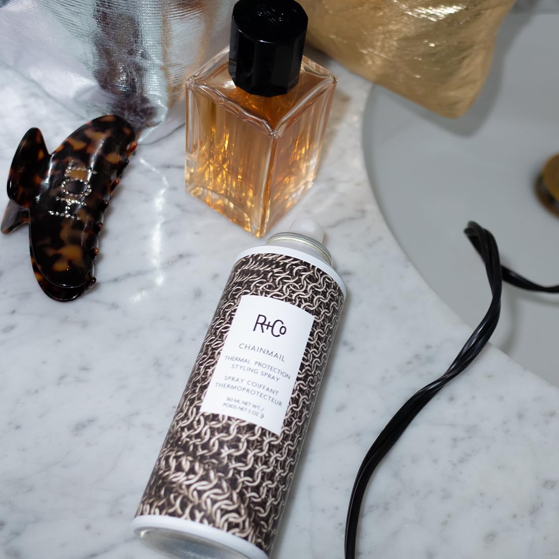 R+Co Chainmail soft-touch volume captures movable, voluminous styling potential.