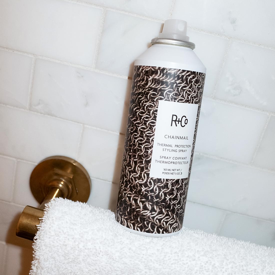 R+Co Chainmail water lily extract focus suggests silky volume and movement.