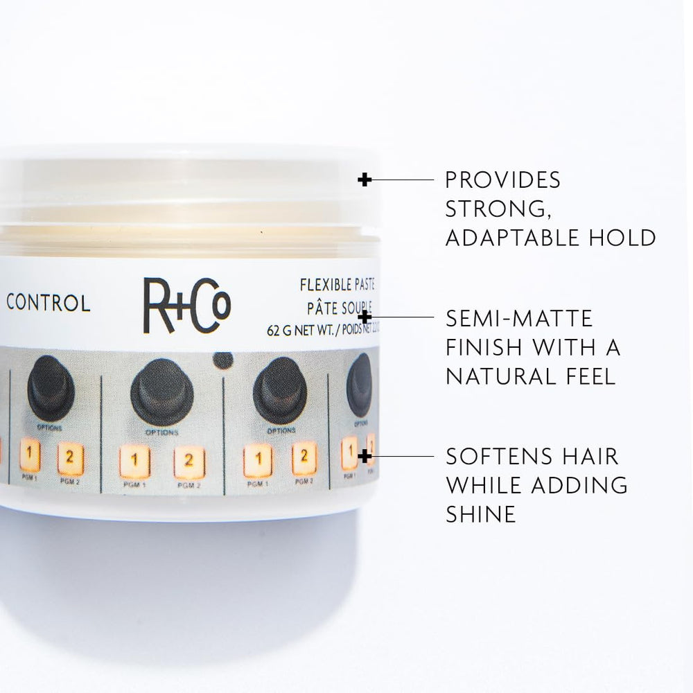rco control flexible paste jar closeup highlights creamy texture for easy styling