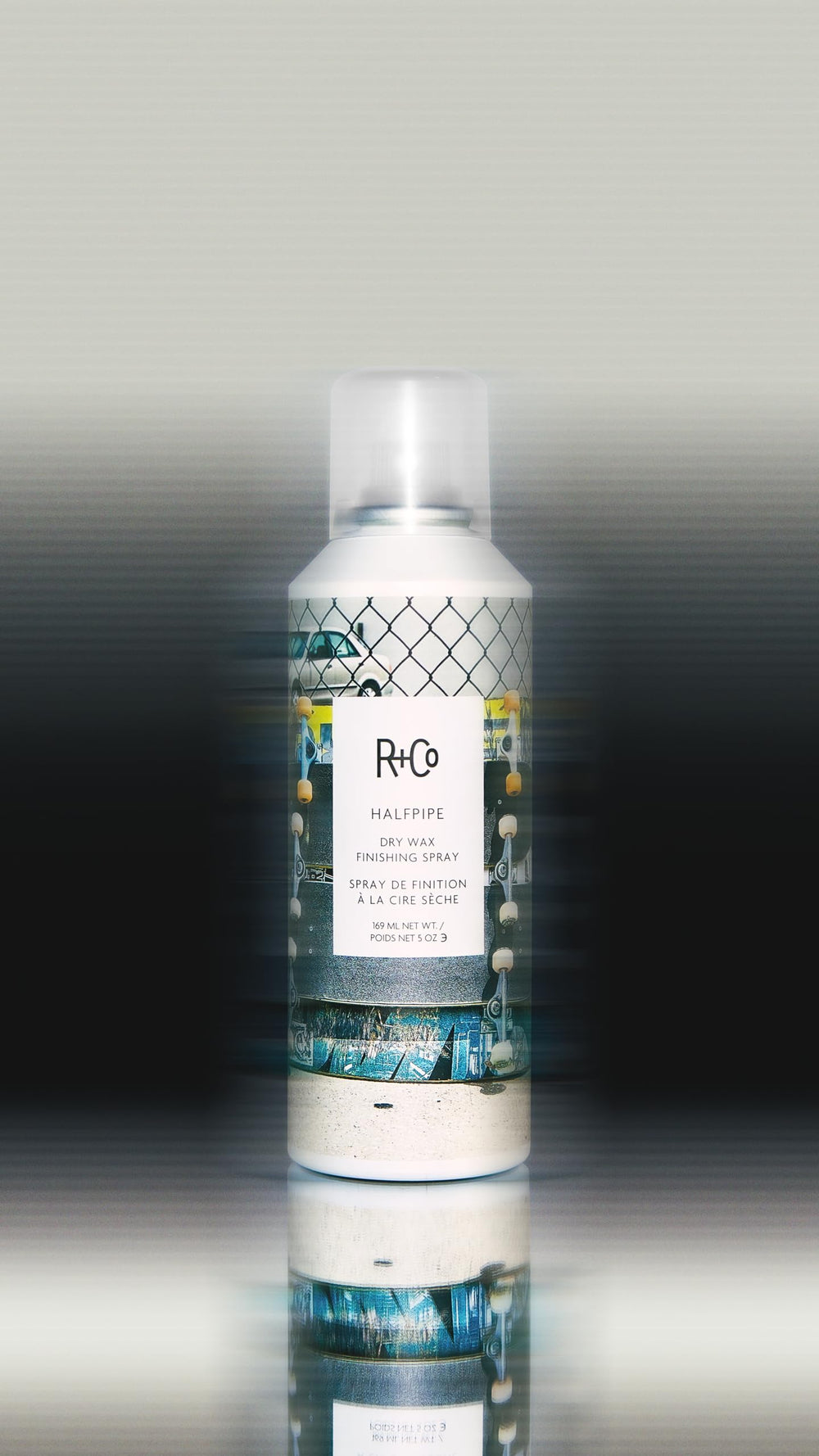 R+Co Halfpipe Dry Wax close-up emphasizes texture and natural movement.