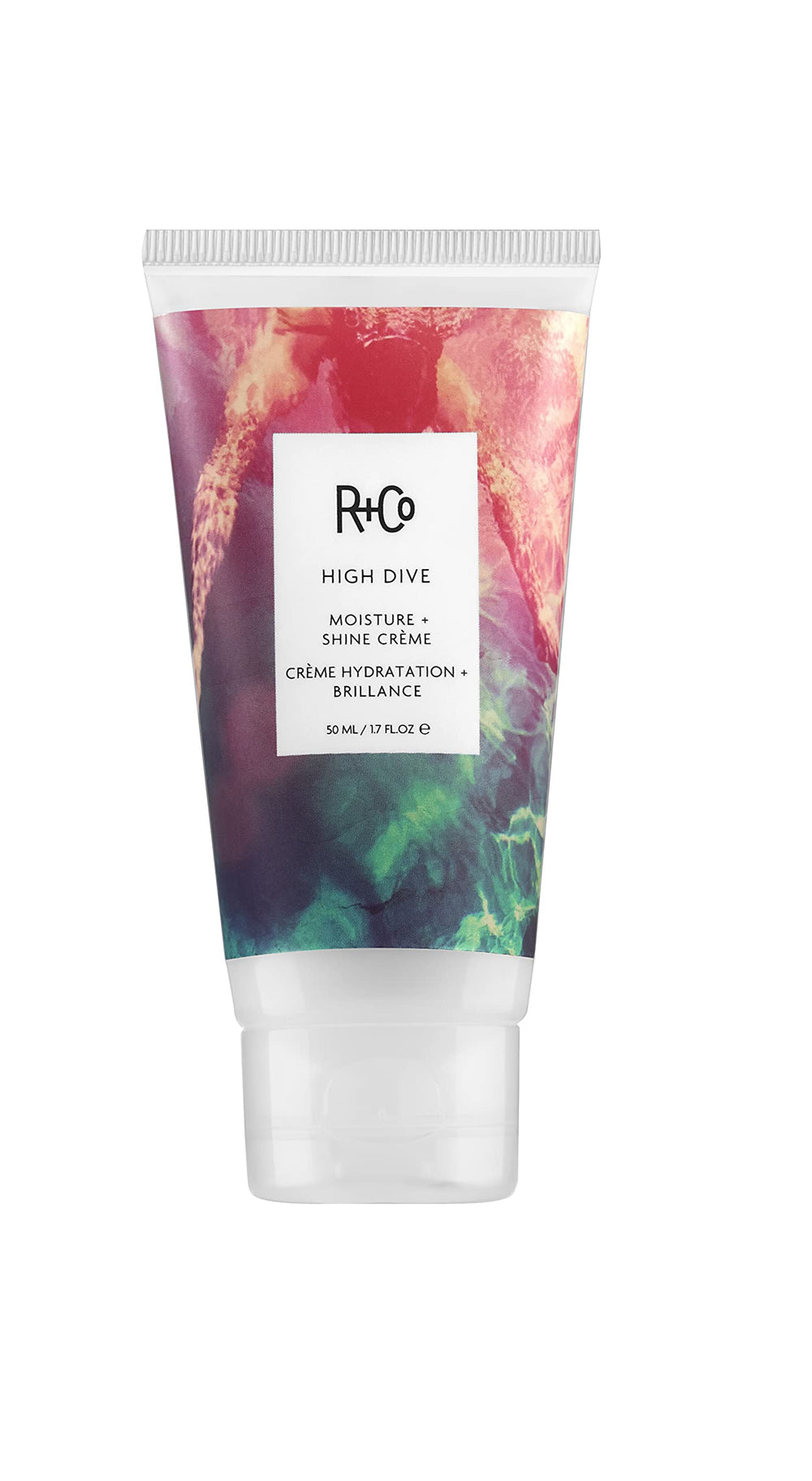 R+Co HIGH DIVE bottle highlights travel-friendly 50 ml packaging for hydration