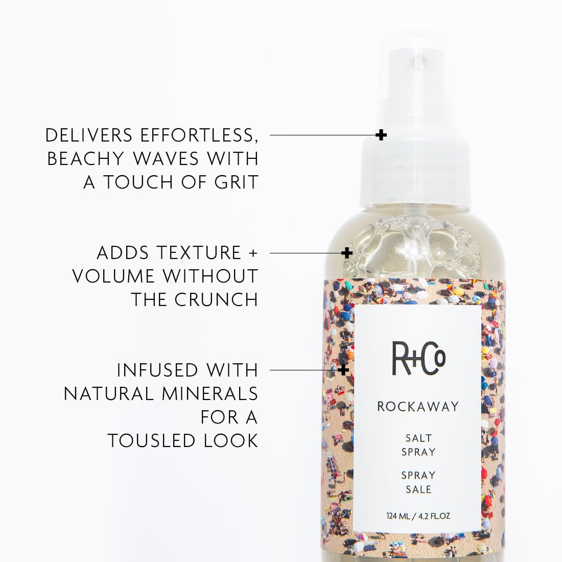 R+Co Rockaway salt spray applied to create effortless tousled waves.