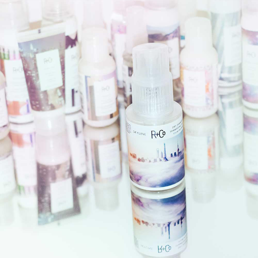 R+Co Skyline dry shampoo travel-friendly TSA-approved packaging on the go.