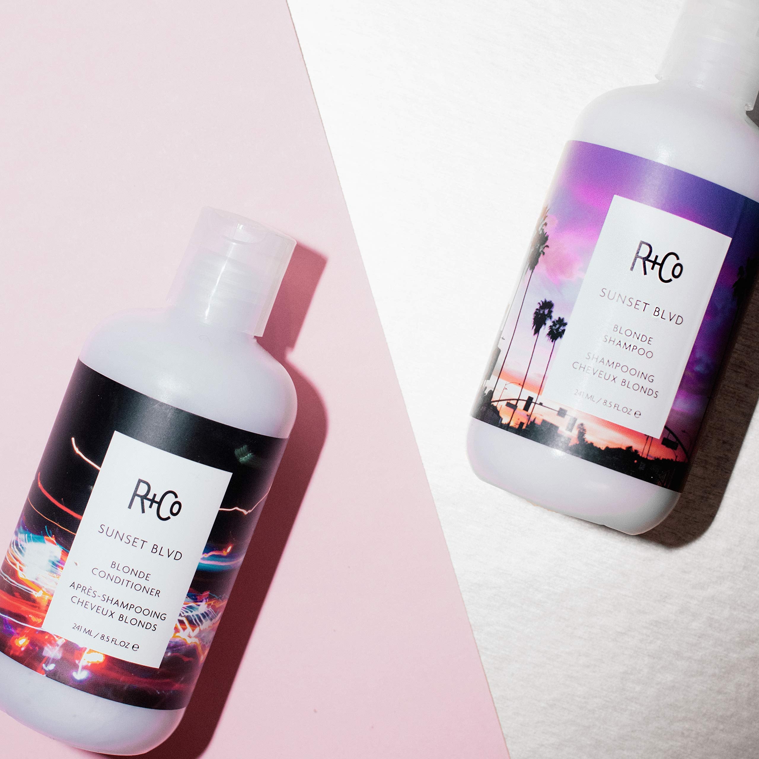 R+Co Sunset Blvd sunflower-sprout component highlights UV protection and nourished strands