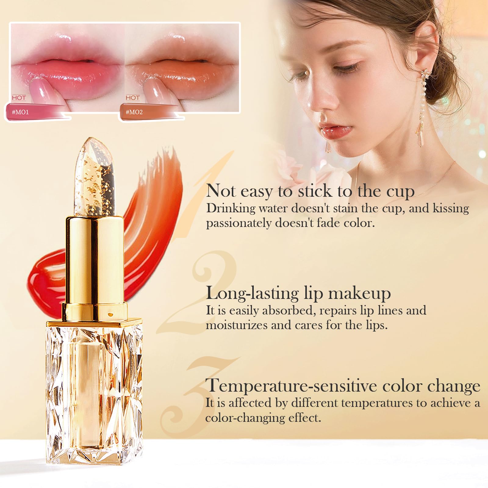 RCSCBC fragrance-and-flower design accentuates premium lip care ritual.