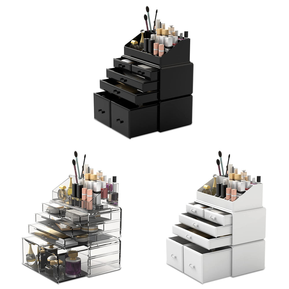READAEER makeup organizer black finish complements vanity and dressing table