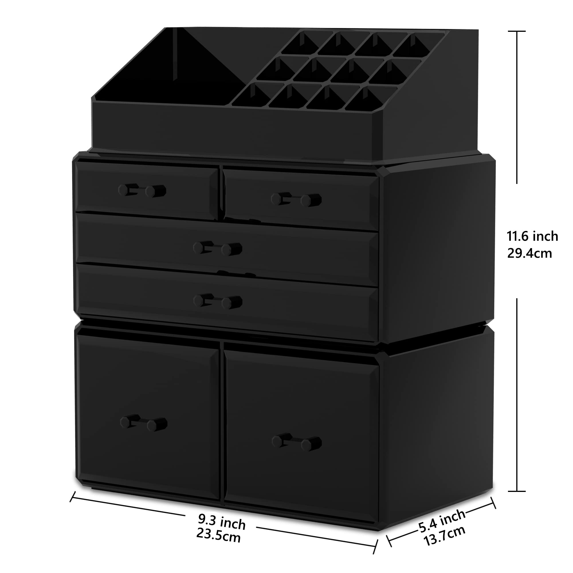 READAEER makeup organizer oversized drawers store brushes and palettes neatly