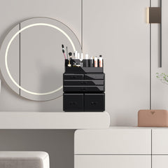 READAEER makeup organizer top compartments organized for easy access to small items