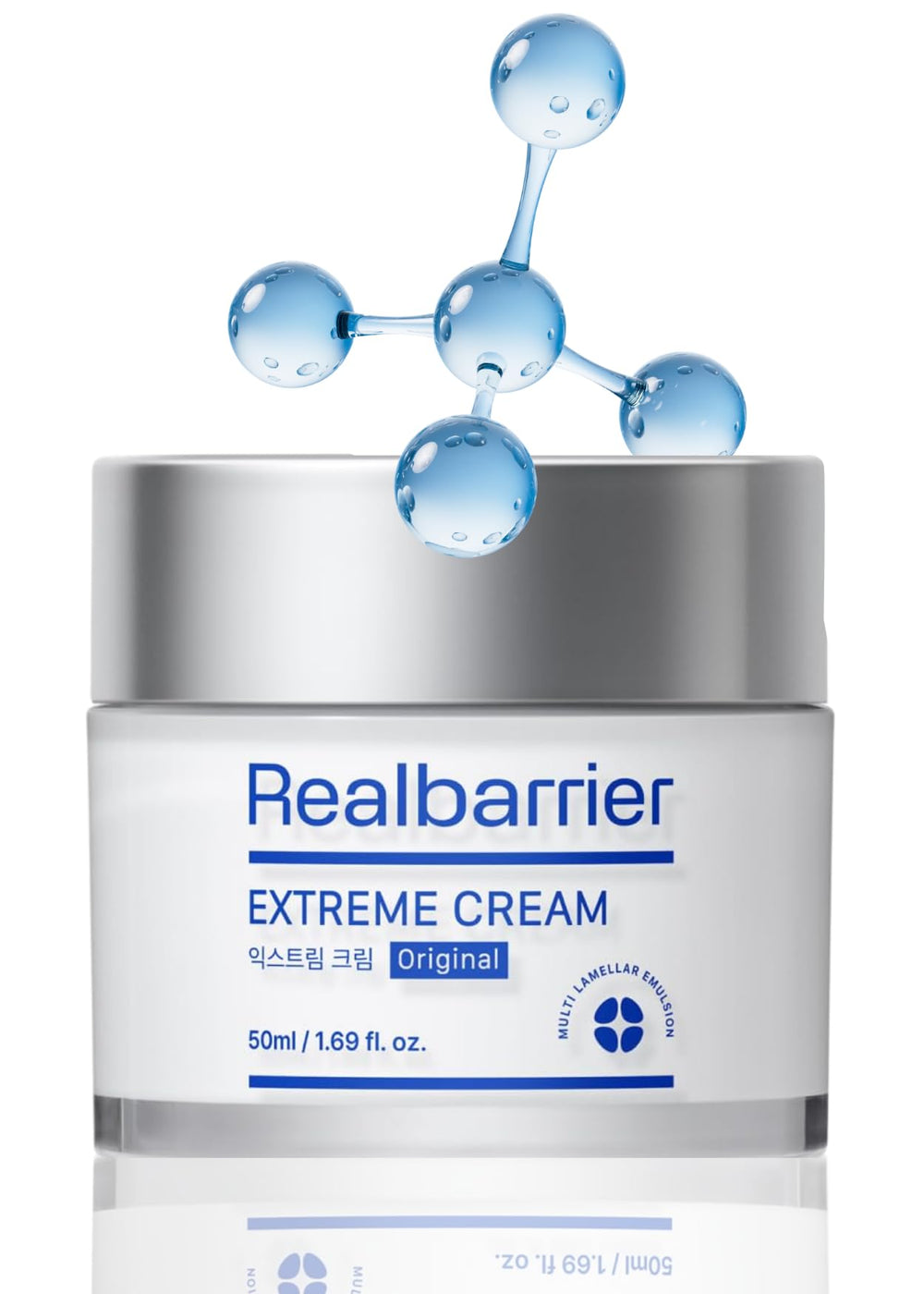 Real Barrier Extreme Cream bottle closeup showing hydration support for sensitive skin