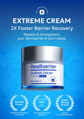 Real Barrier Extreme Cream texture melts on skin, showcasing fast absorption and non-sticky finish