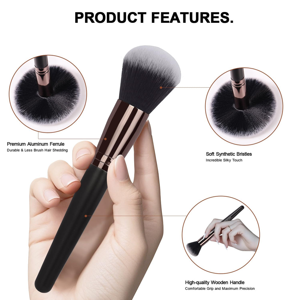 Real Perfection cruelty-free synthetic bristles glide smoothly across skin while applying makeup.