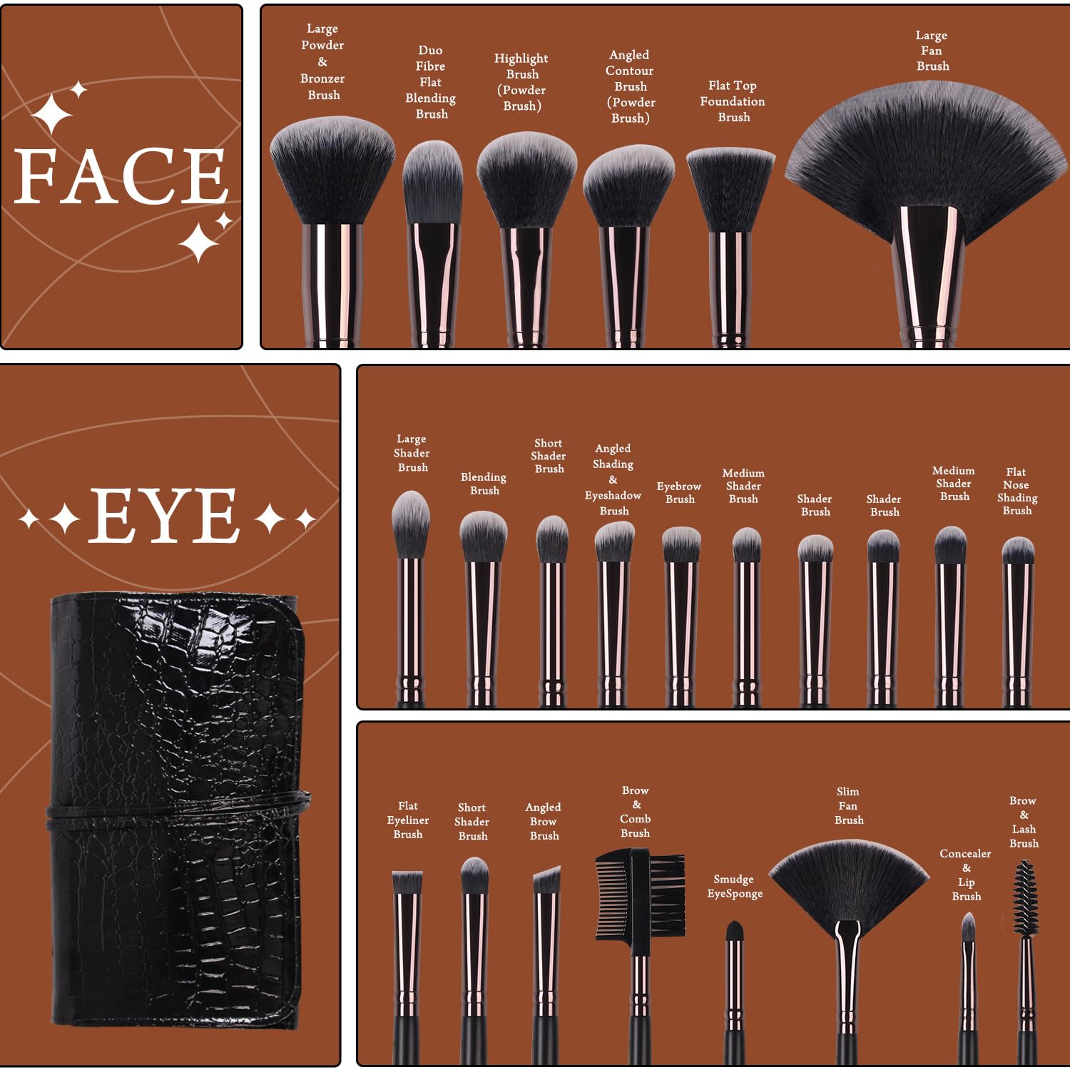 Real Perfection ergonomic wooden-handle brushes provide comfortable grip during daily routines.
