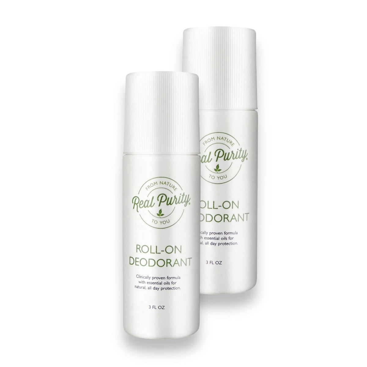 Real Purity roll-on deodorant front view for all-day freshness without irritation
