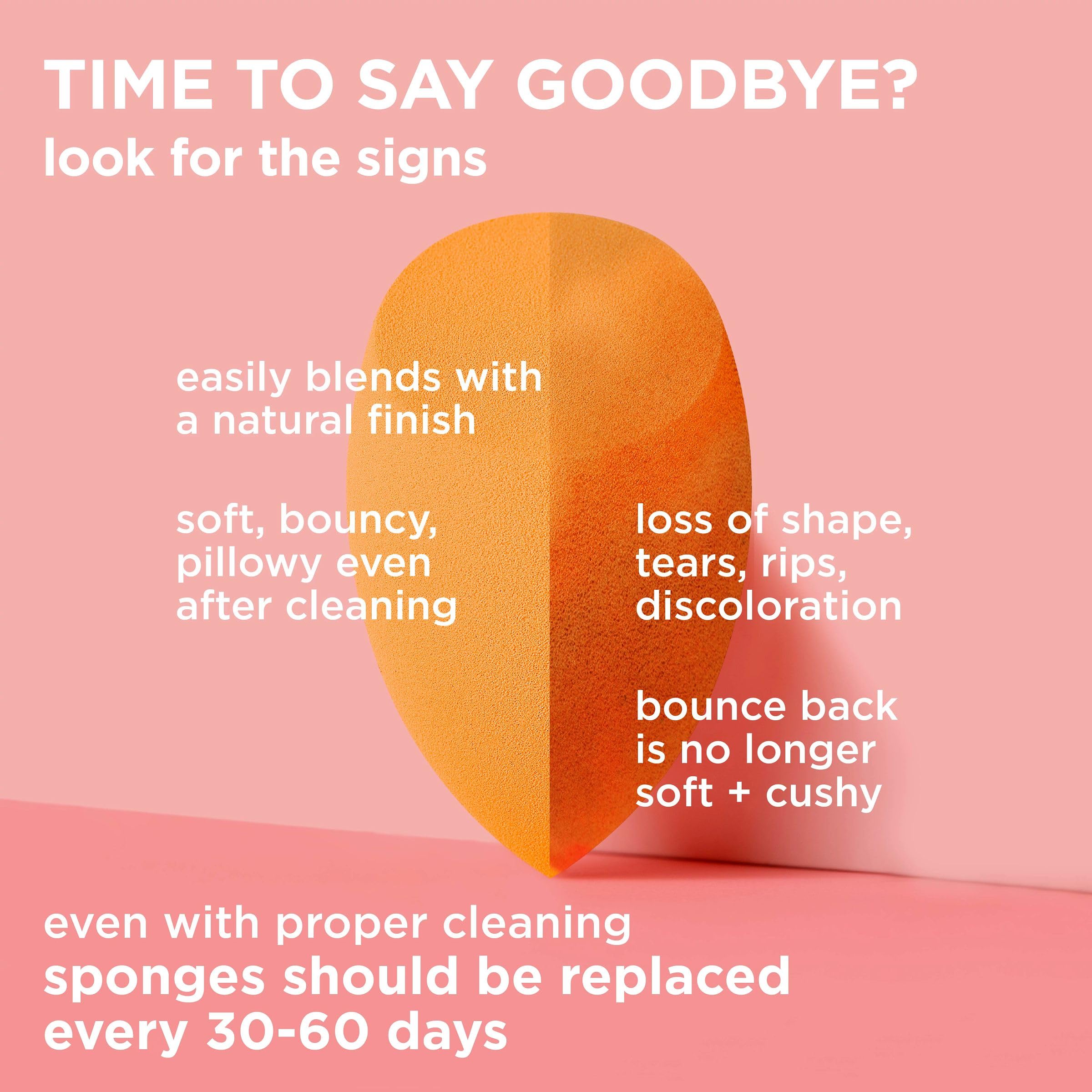 Latex-free foam feels gentle on skin with Real Techniques sponge.