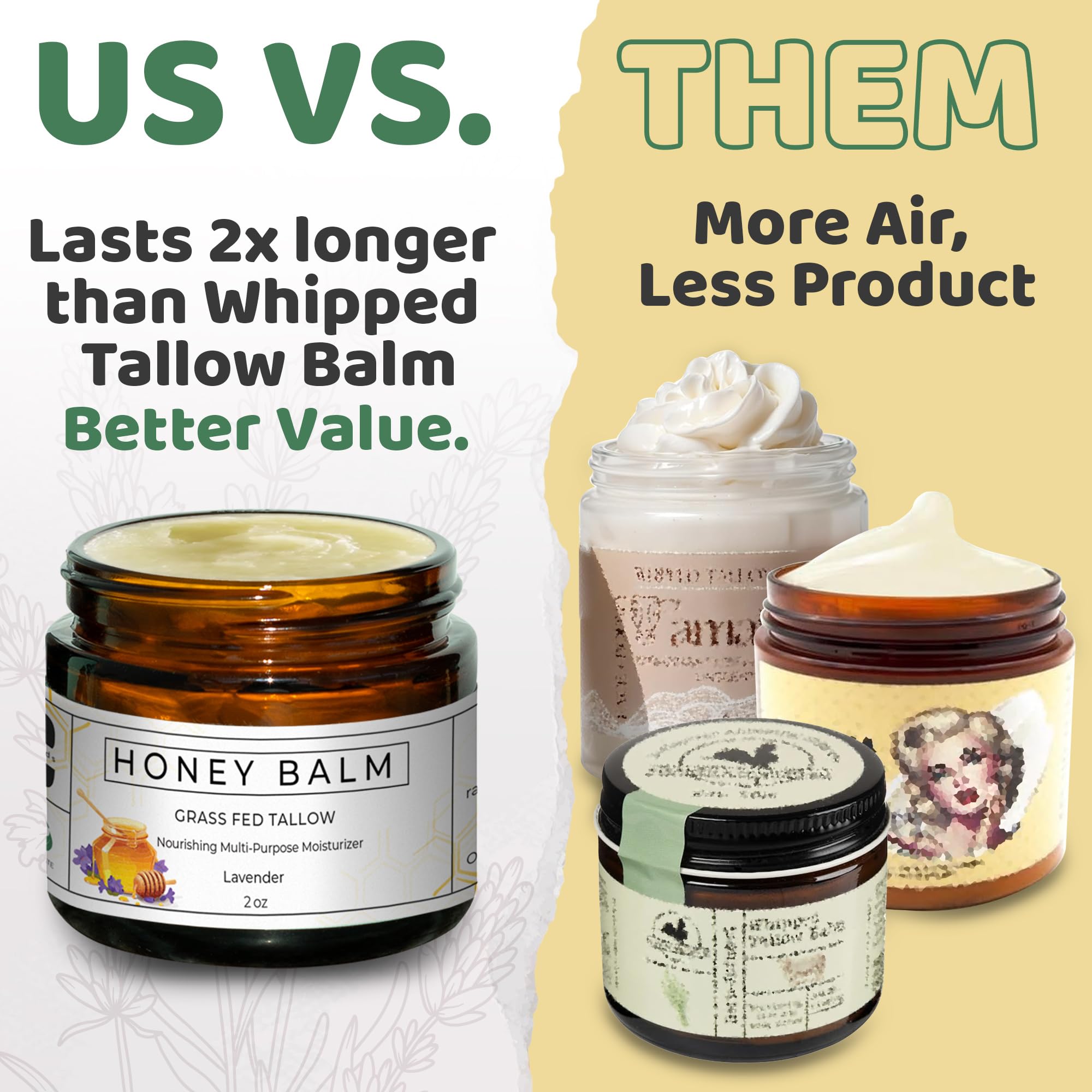 Really Good Blends Tallow Honey Balm elbows knees usage for rough skin.