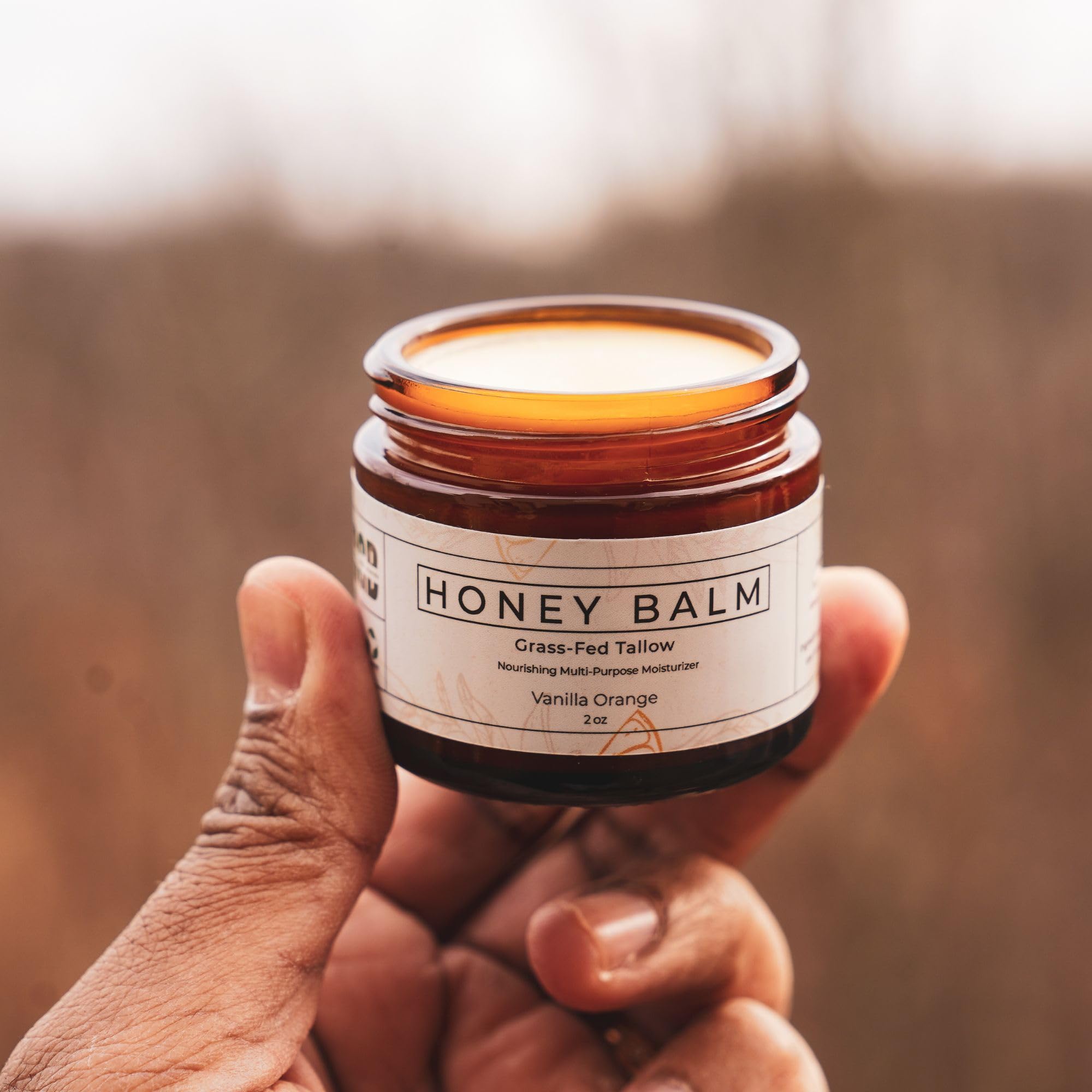 Really Good Blends balm on the face for deep hydration.