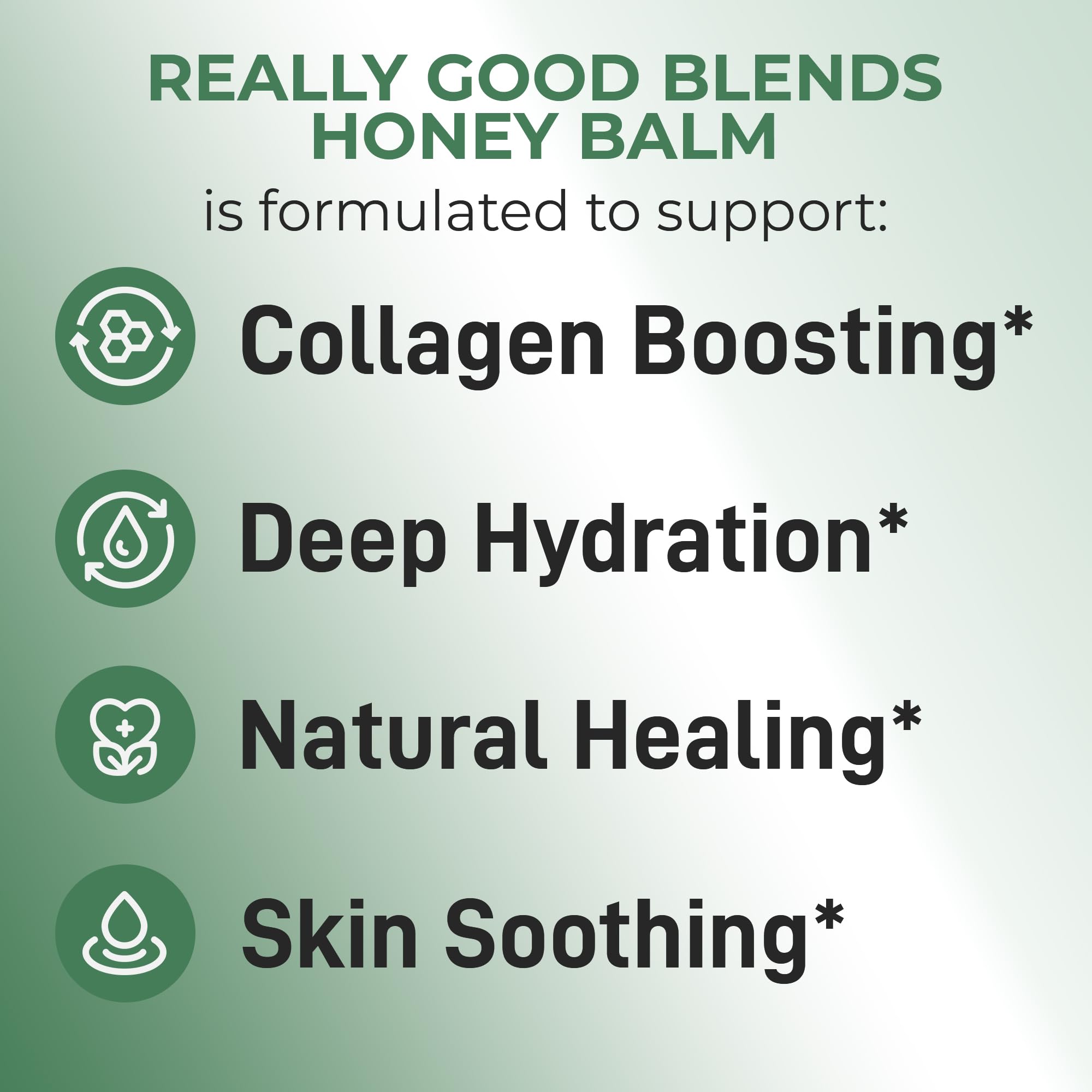 Really Good Blends tallow honey balm ingredients bowl highlights grass-fed tallow and olive oil